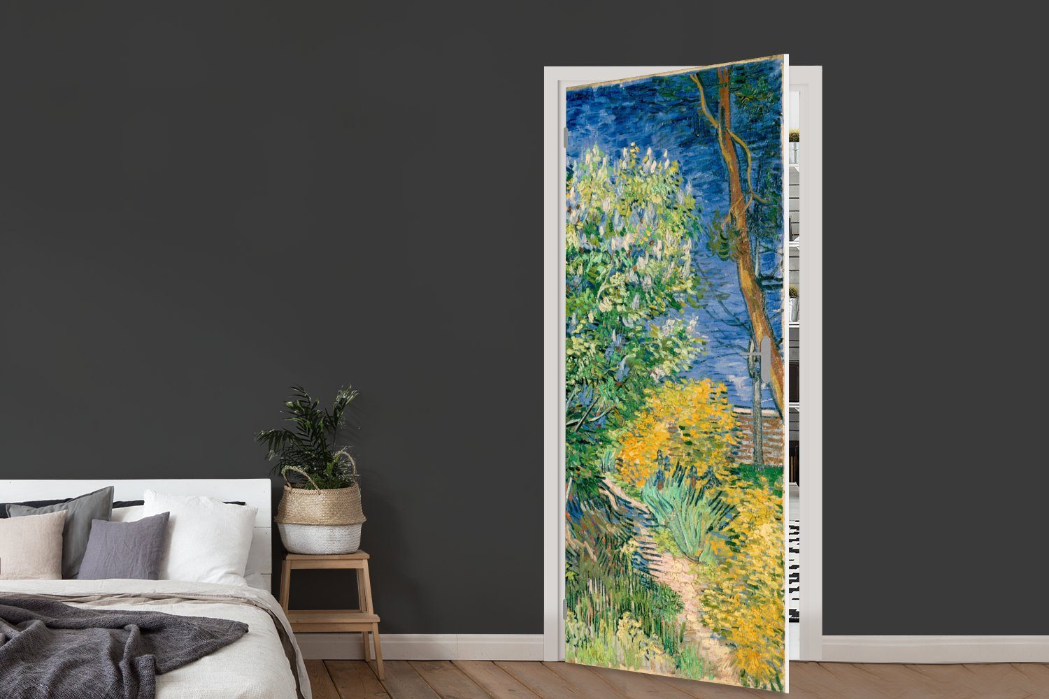 MuchoWow Vincent - St), Matt, cm für Türaufkleber, bei Türtapete Gogh, 75x205 Die Tür, van Arles Büsche (1 bedruckt, Fototapete