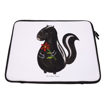 Mr. & Mrs. Panda Laptop-Hülle Stinktier Blume - Weiß - Geschenk, Skunk, Notebook Tasche, Computerta