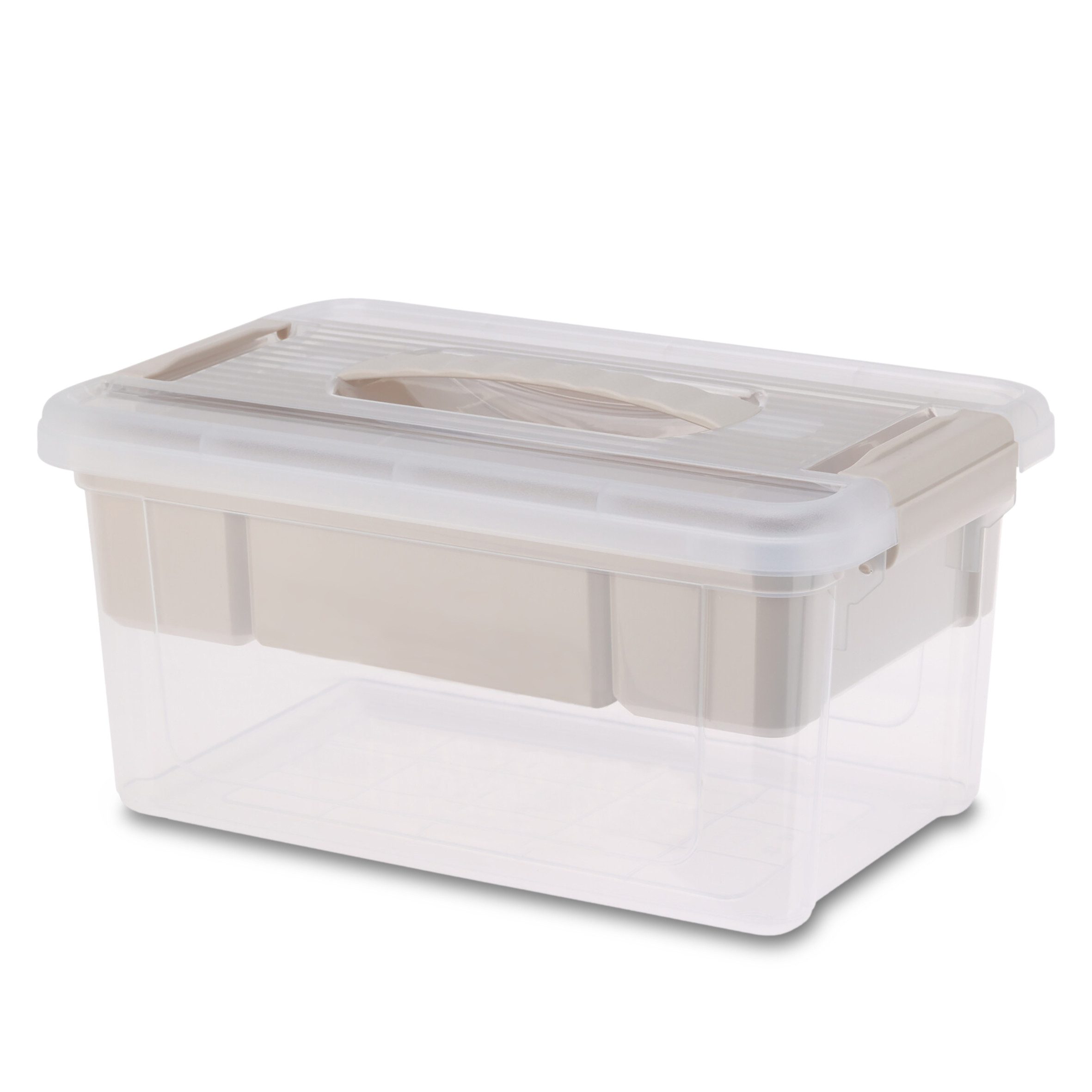 Aufbewahrungsbox Kunststoff Sortierbox mit Tragegriff - 29 x 19 cm