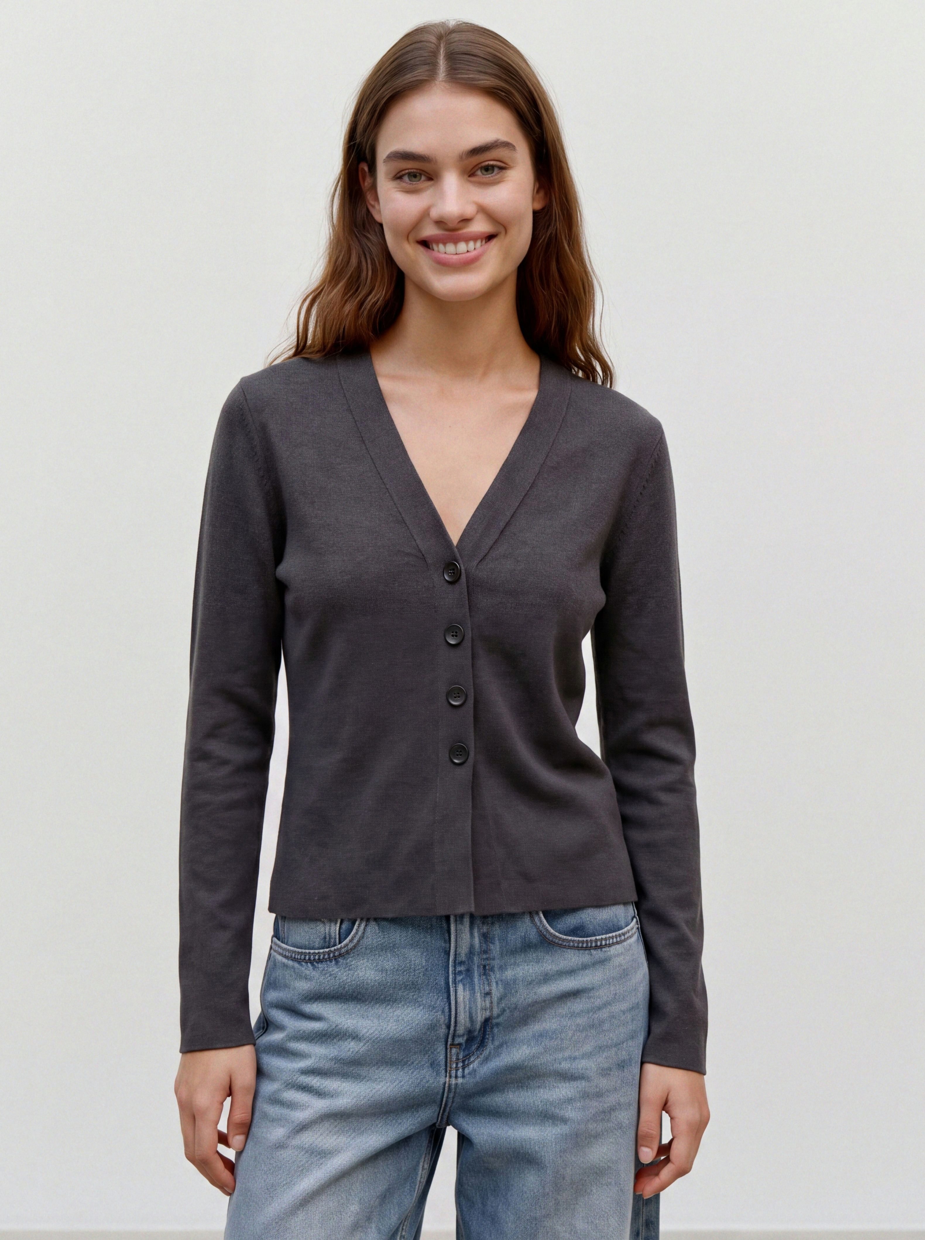 Vero Moda Strickjacke VMMILLE LS V-NECK CARDIGAN NOOS Materialmix mit Wolle