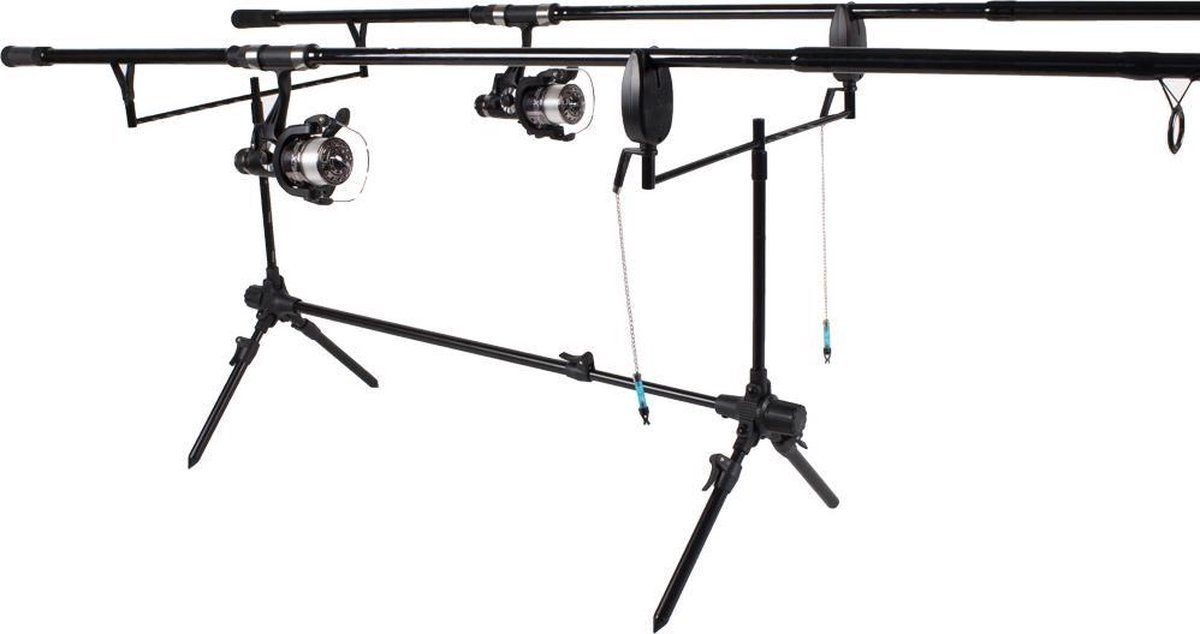 Fish-XPro Karpfenrute XL Karpfenset "Carp Improve" Set mit 2 Angelruten, (Karpfen Angeln Komplett-Set), Freilaufrollen, Bissanzeiger, Rod Pod, Rutenauflagen und Tasche