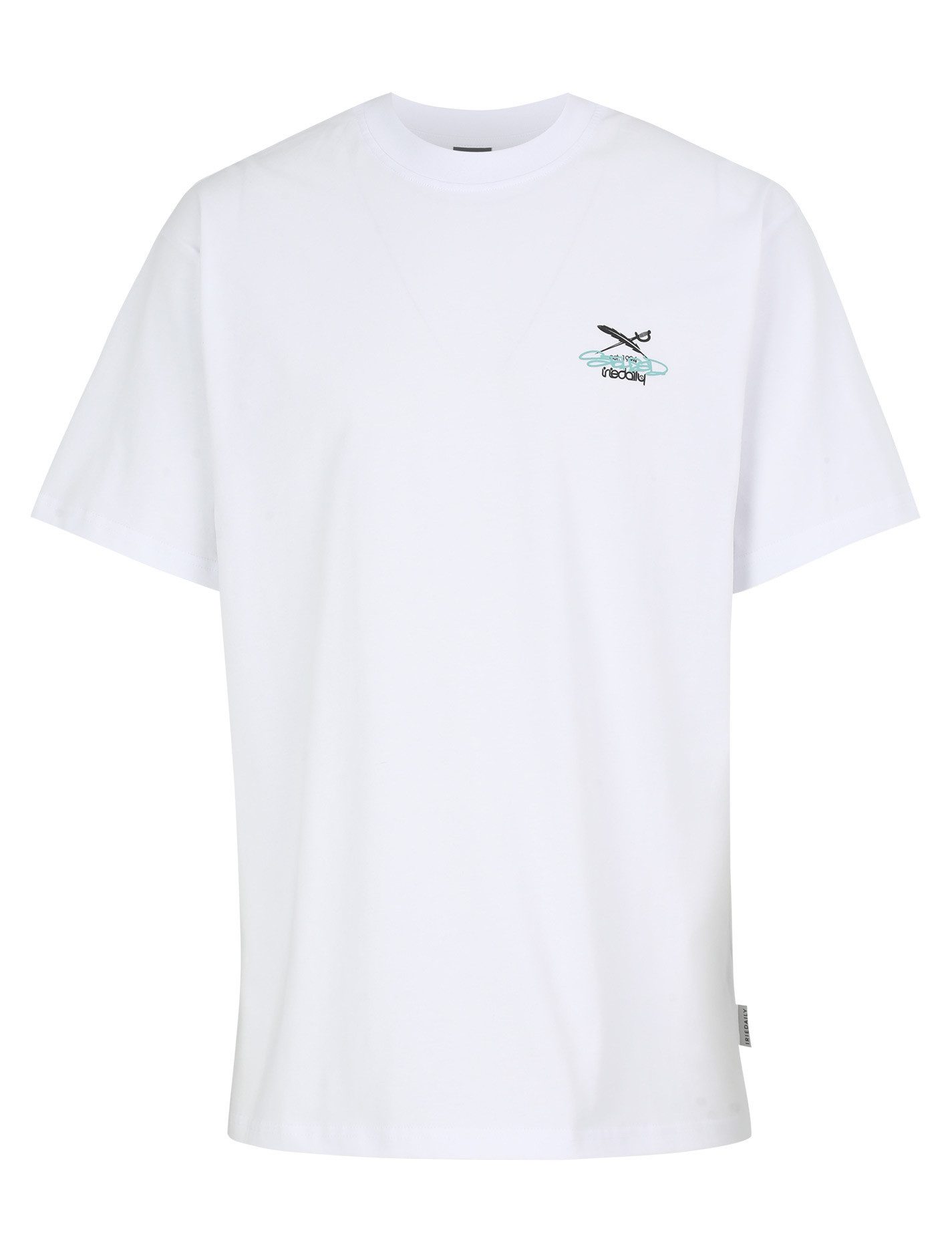 iriedaily Kurzarmshirt Stohead Knowledge- T-Shirt Herren - weiß - mit Backprint - relaxed Fit