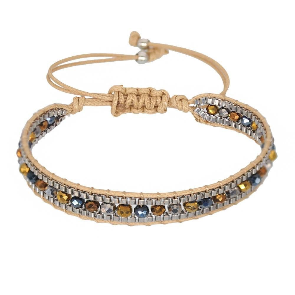 Saraswati Armband Armband "Crystal" Baumwolle geflochten günstig online kaufen