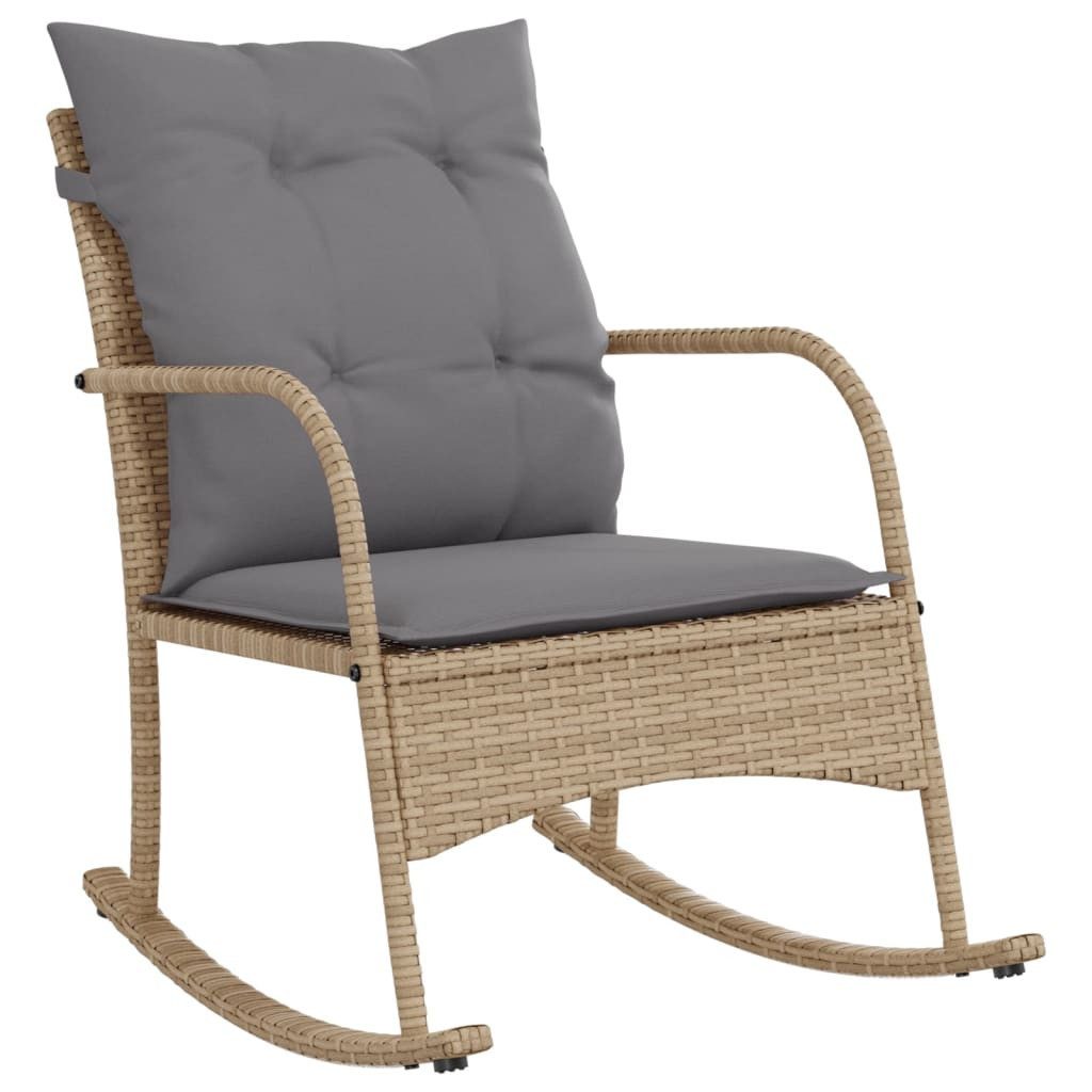 vidaXL Gartenstuhl Garten-Schaukelstuhl mit Kissen Beige günstig online kaufen