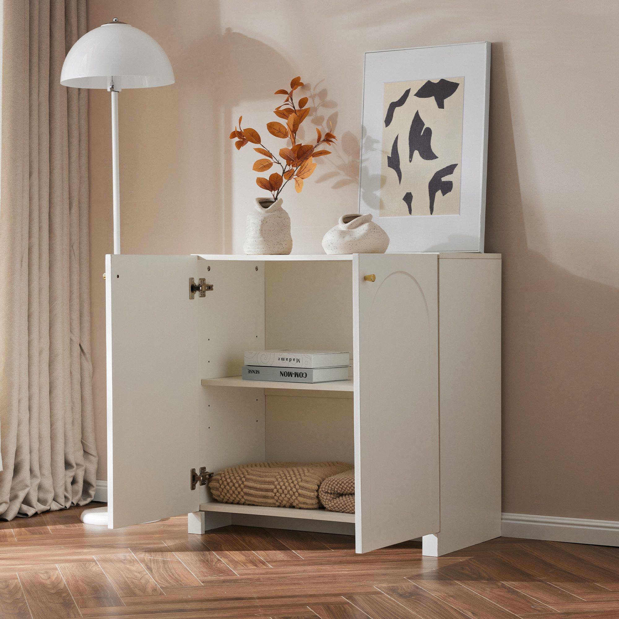 Merax Sideboard, Kommode mit 2 Türen und Ablage, Highboard Standschrank, 80 günstig online kaufen