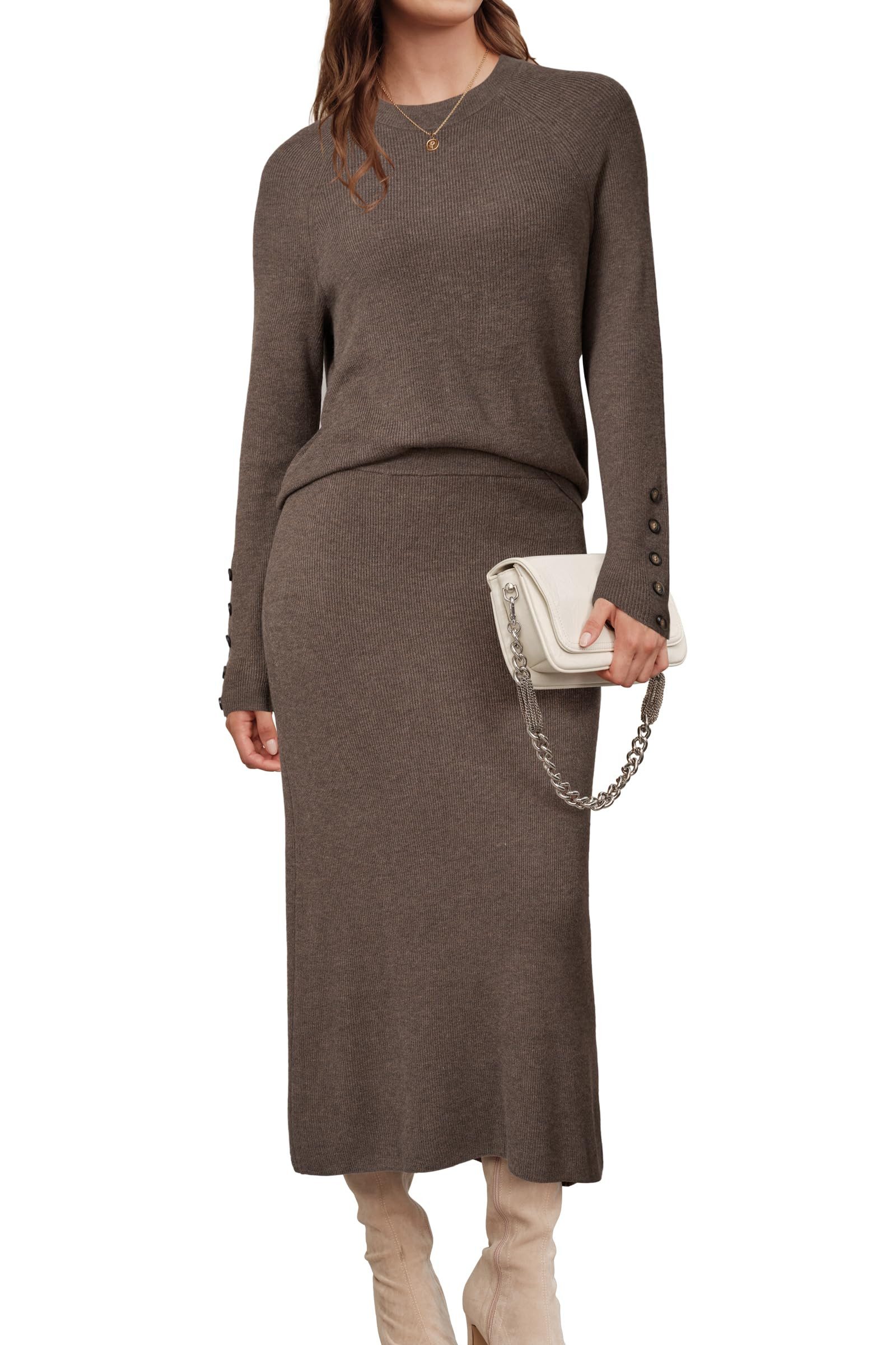 Arach&Cloz Top & Rock Arach&Cloz Damen Pullover 2-teiliges Wollmischung Lan günstig online kaufen