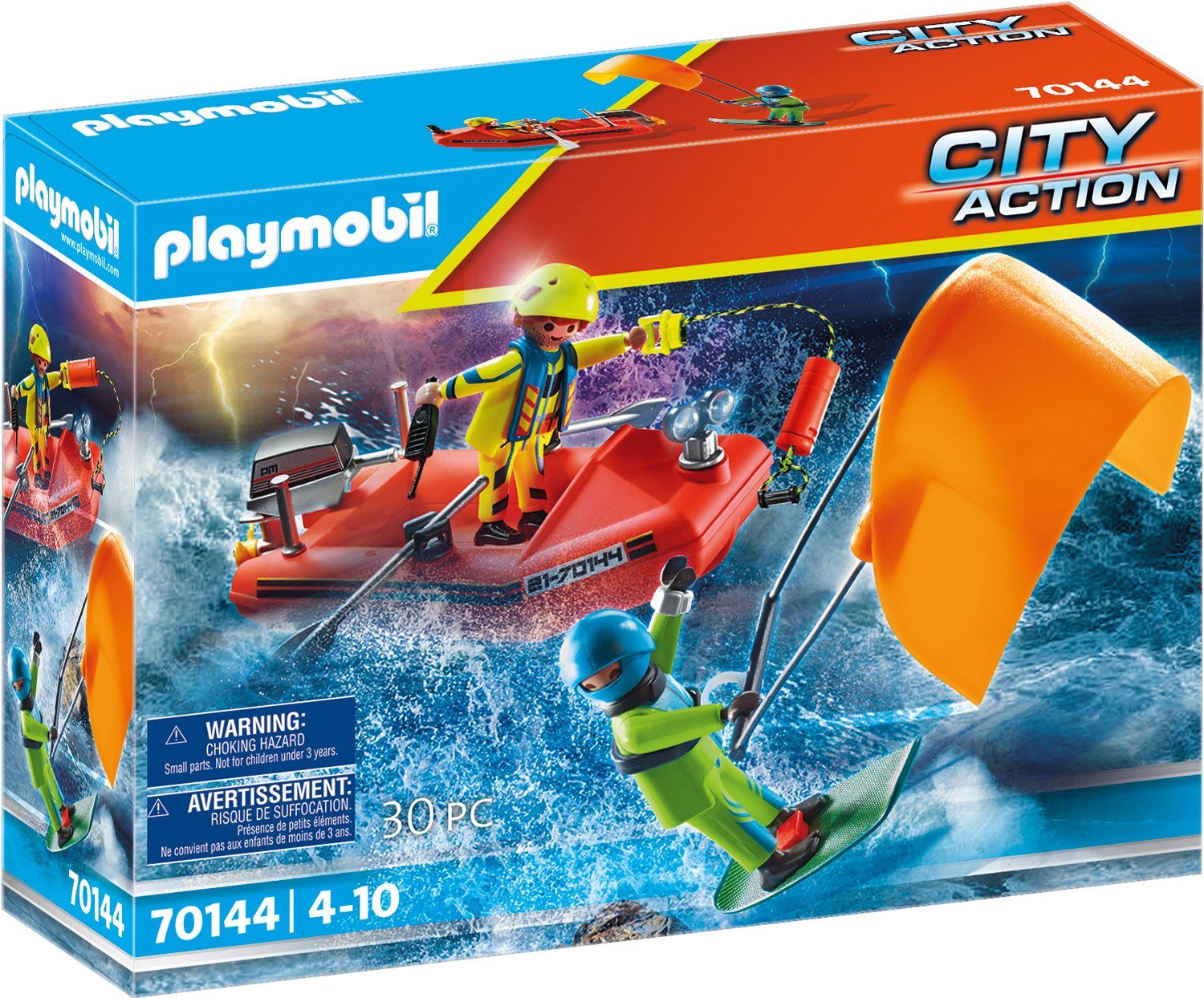 Image of PLAYMOBIL® 70144 Seenot: Kitesurfer-Rettung mit Boot