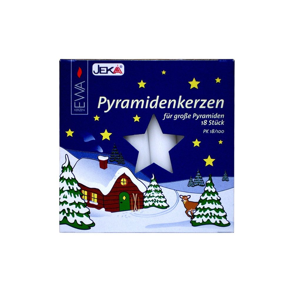 Ebersbacher Kerzenfabrik Tafelkerze Pyramidenkerze weiß 18x105mm 18 Stück
