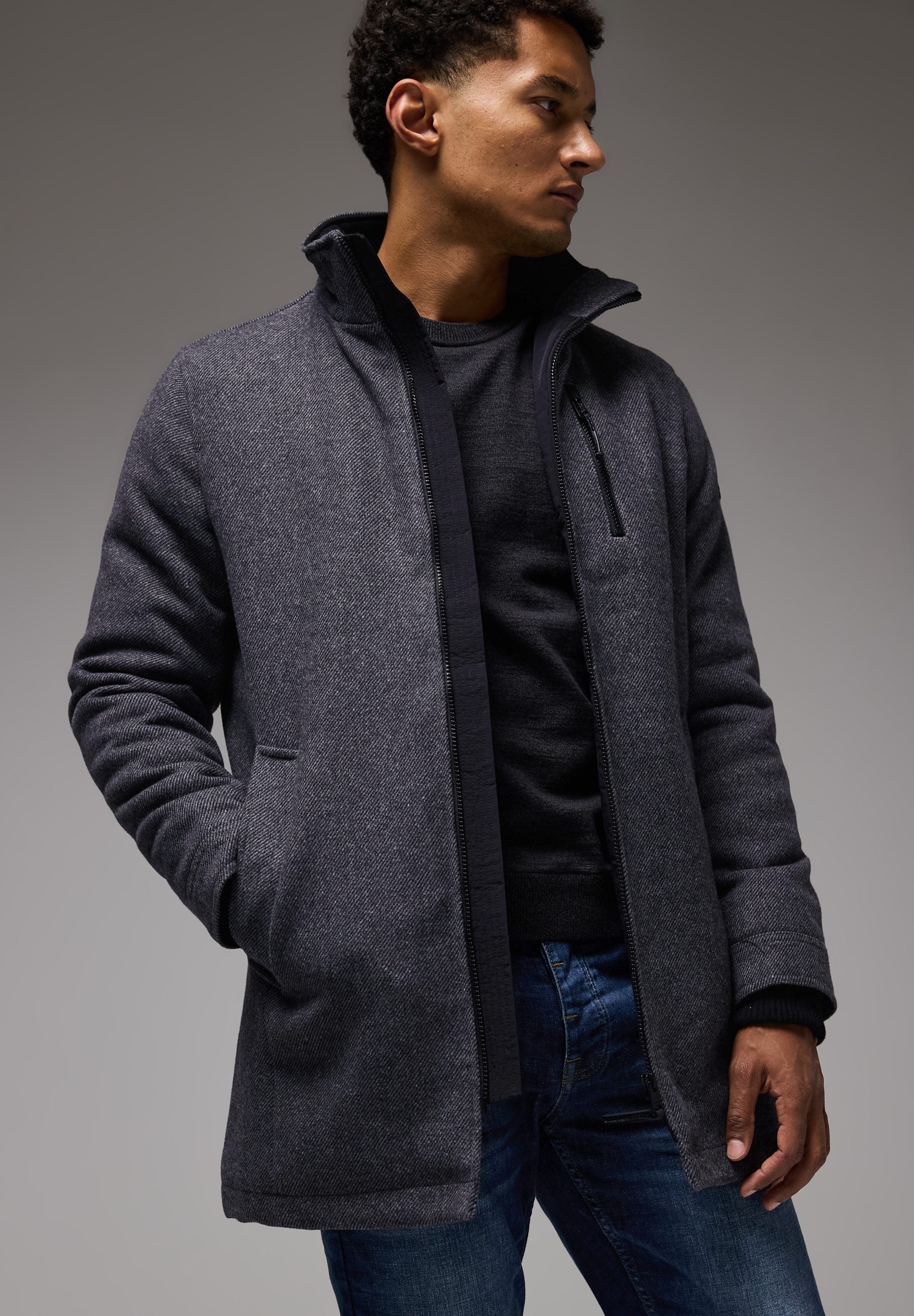 STREET ONE MEN Outdoorjacke mit Stehkragen