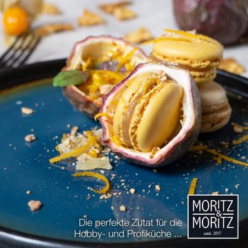Moritz & Moritz Dessertteller Moritz & Moritz 4tlg Dessert Teller Blau-Braun Geschirr Set Reaktiv, (4 St), spülmaschinen-und mikrowellengeeignet