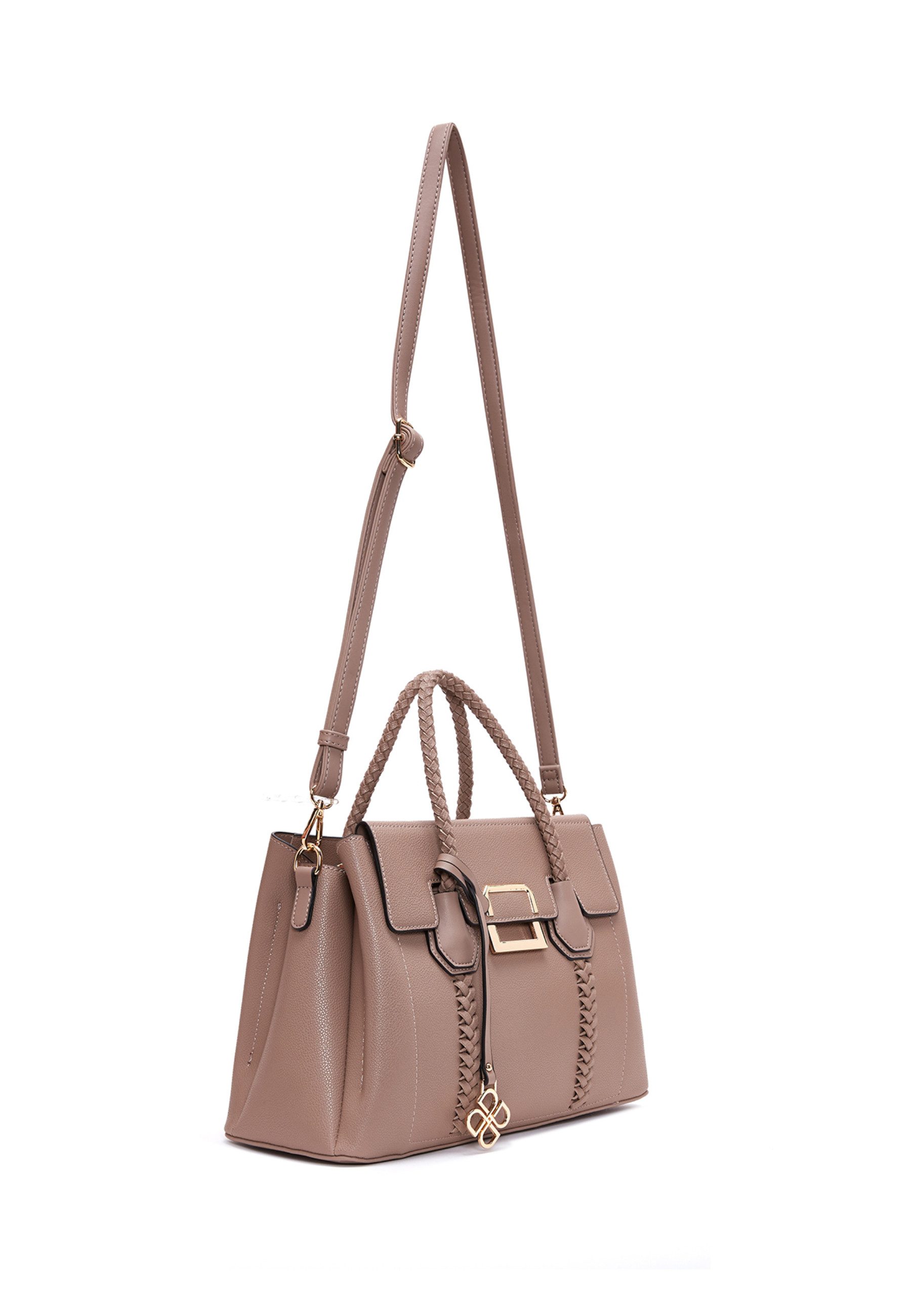 Derimod Umhängetasche Handtasche aus Kunstleder, Kunstleder, Schulterriemen, Groß