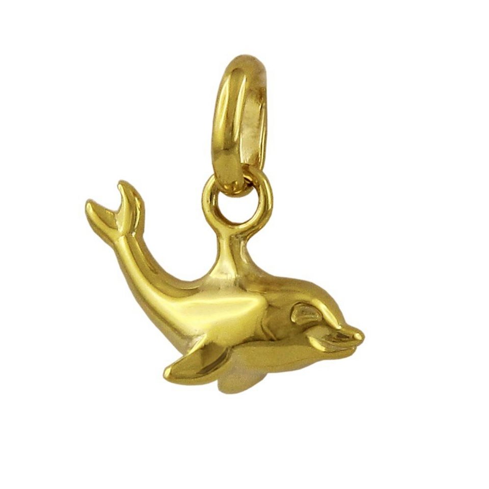 Gallay Anhänger Set Anhänger 12x7mm kleiner Delfin glänzend 9Kt GOLD