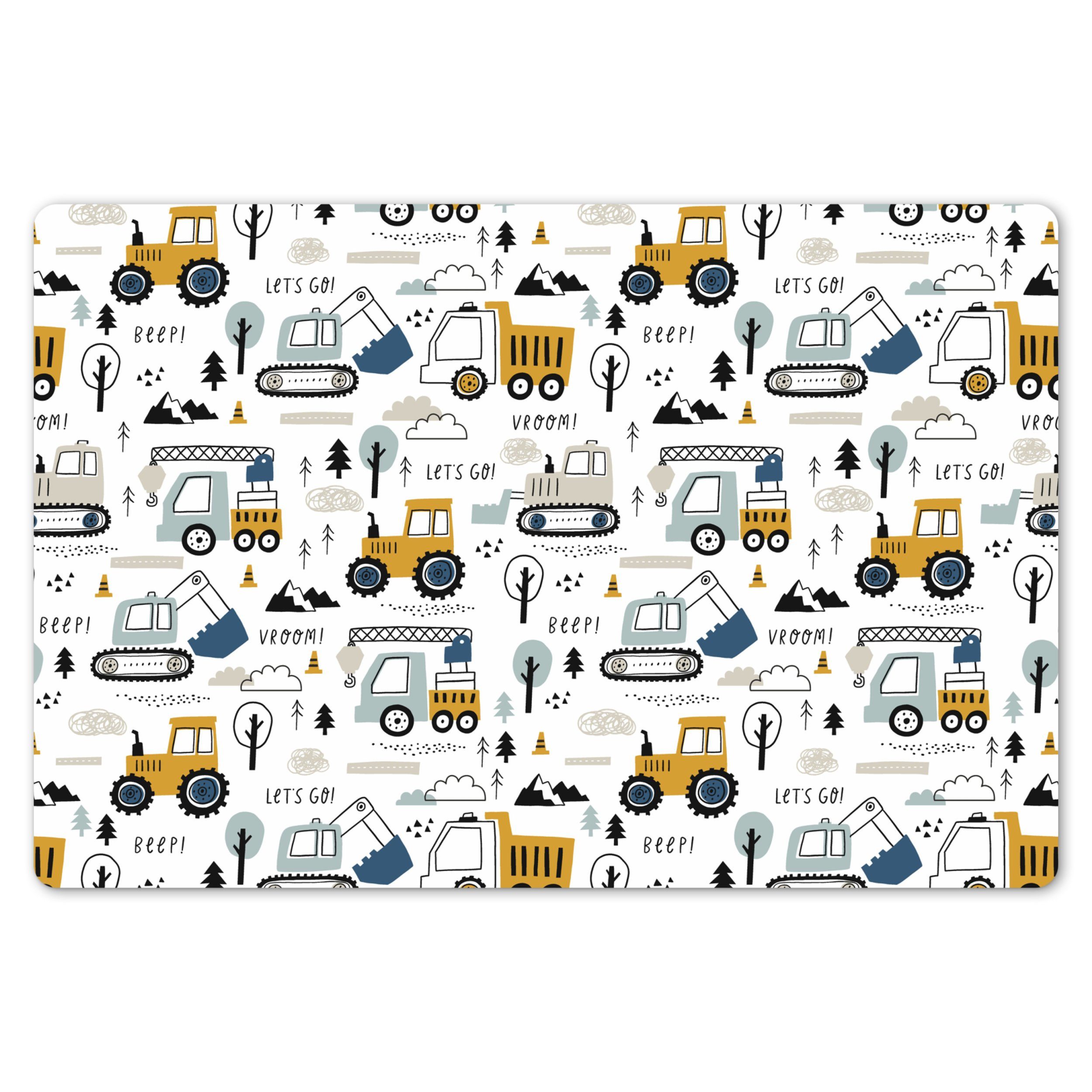 MuchoWow Platzset Fahrzeuge - Kinder - Bagger - Traktor, (1-St), Kinder-Arb günstig online kaufen