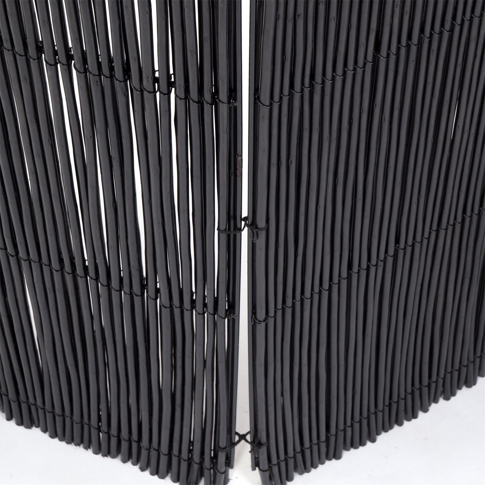 DESIGN DELIGHTS Paravent RAUMTEILER NATURE schwarz, Weidenholz Raumtrenner, Trennwand Paravent