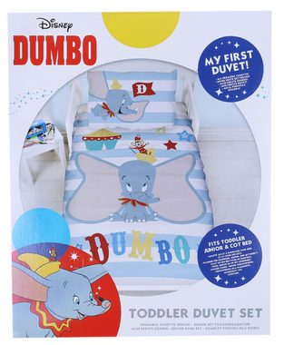 Bettbezug Weiß-hellblaue Kinderbettwäsche Einzelset 120x150cm Dumbo DISNEY, Sarcia.eu