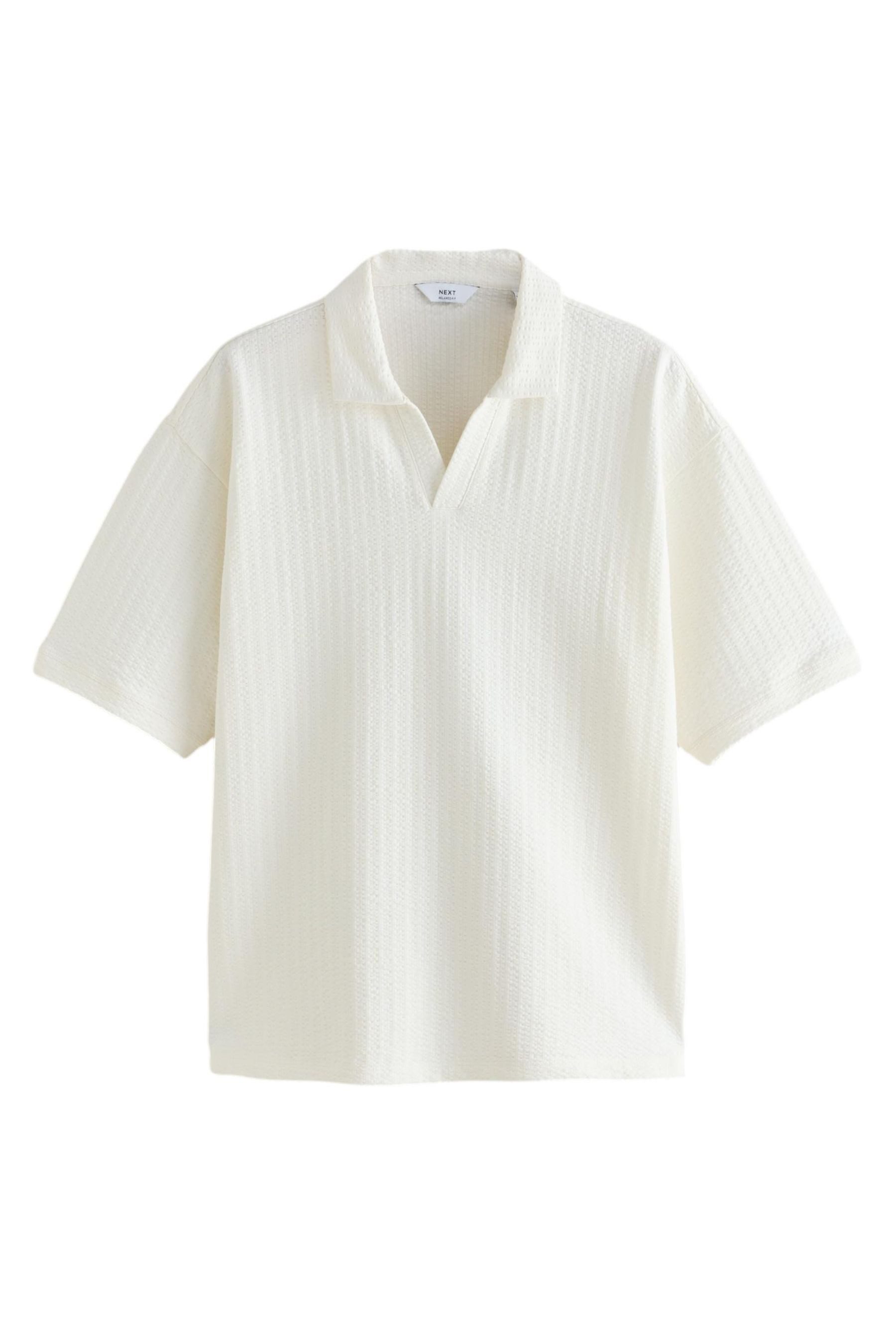 Next Poloshirt Seersucker-Poloshirt mit Trophy-Ausschnitt (1-tlg)