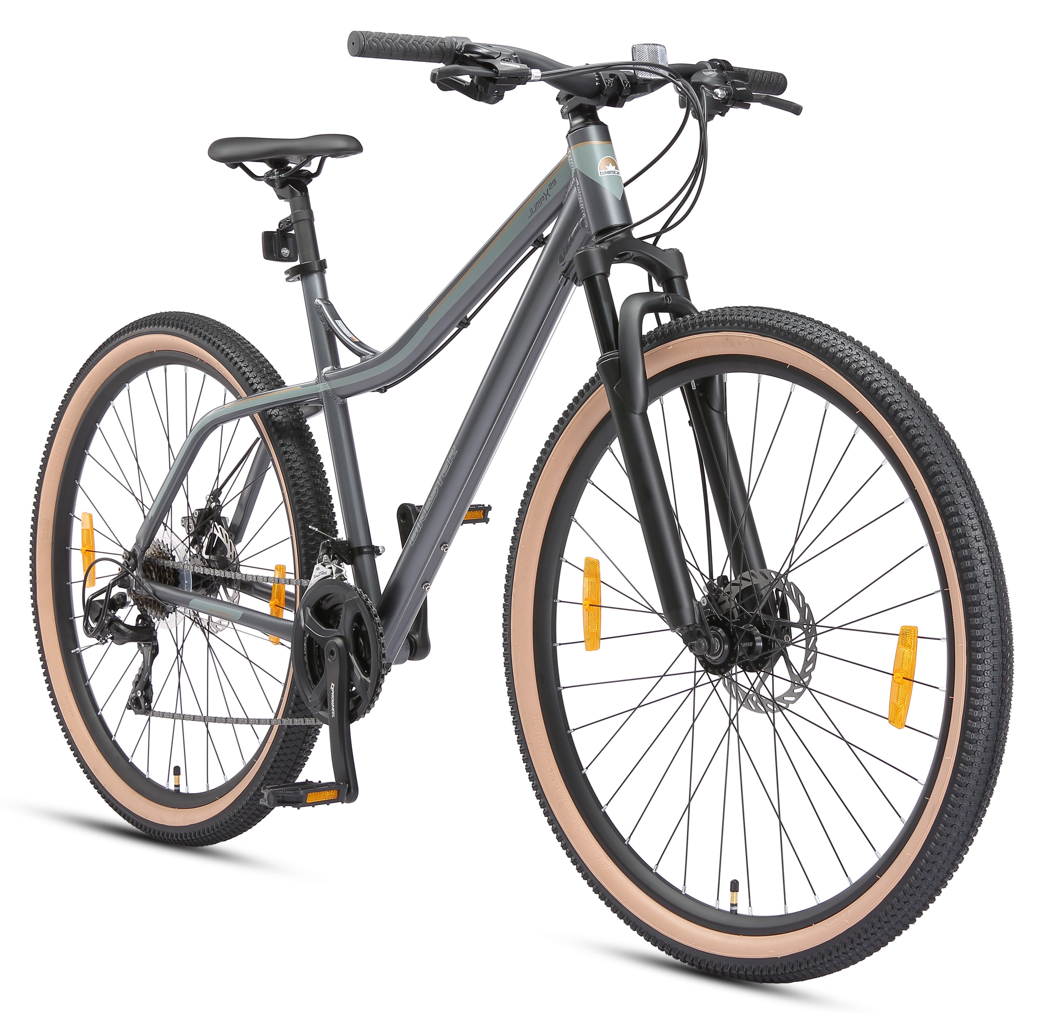 Bikestar Mountainbike, 21 Gang Shimano RD-TY300 Schaltwerk, Kettenschaltung, für Damen und Herren, Kettenschaltung