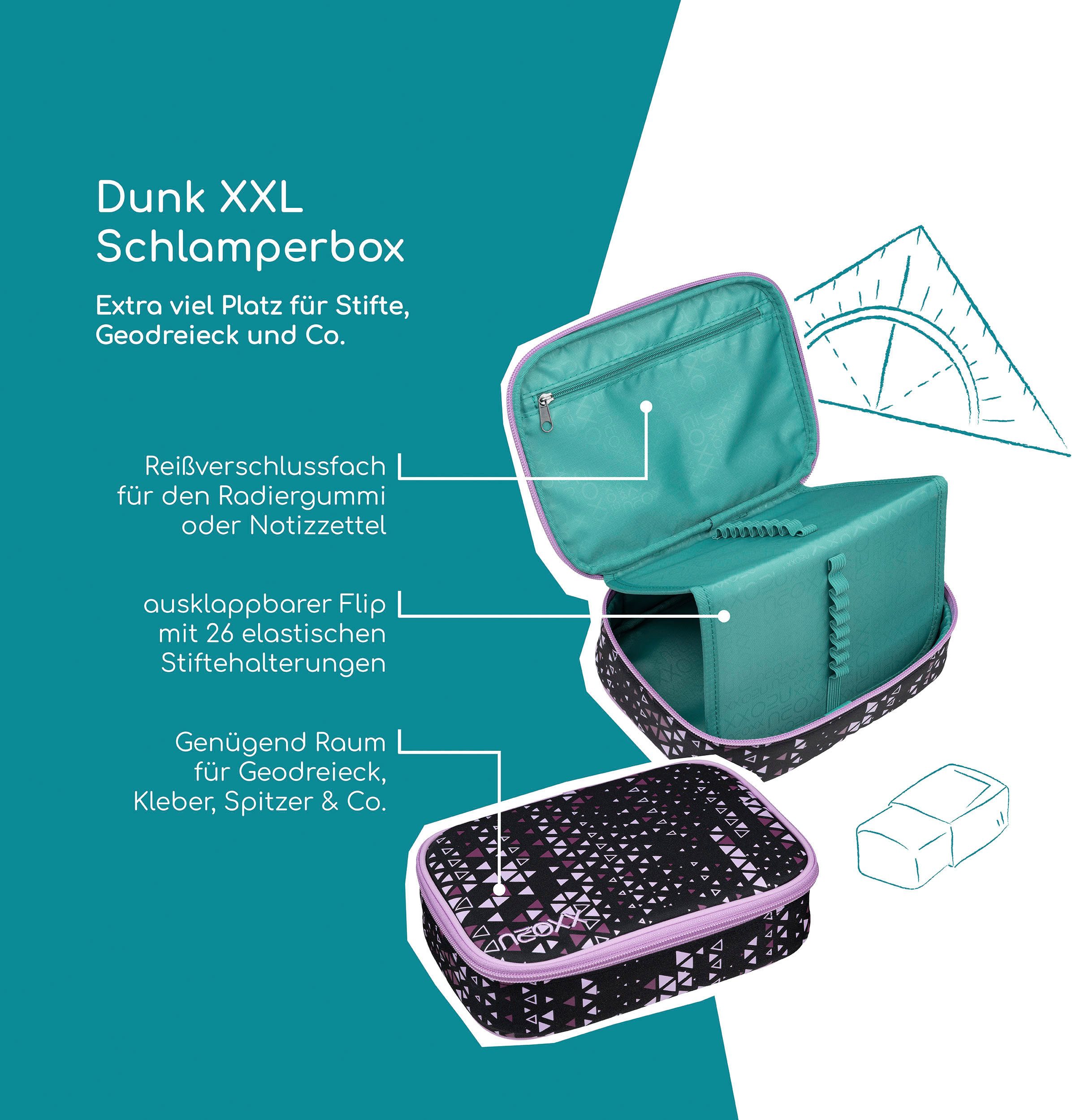neoxx Schreibgeräteetui Schlamperbox, Dunk, teilweise aus recyceltem Material