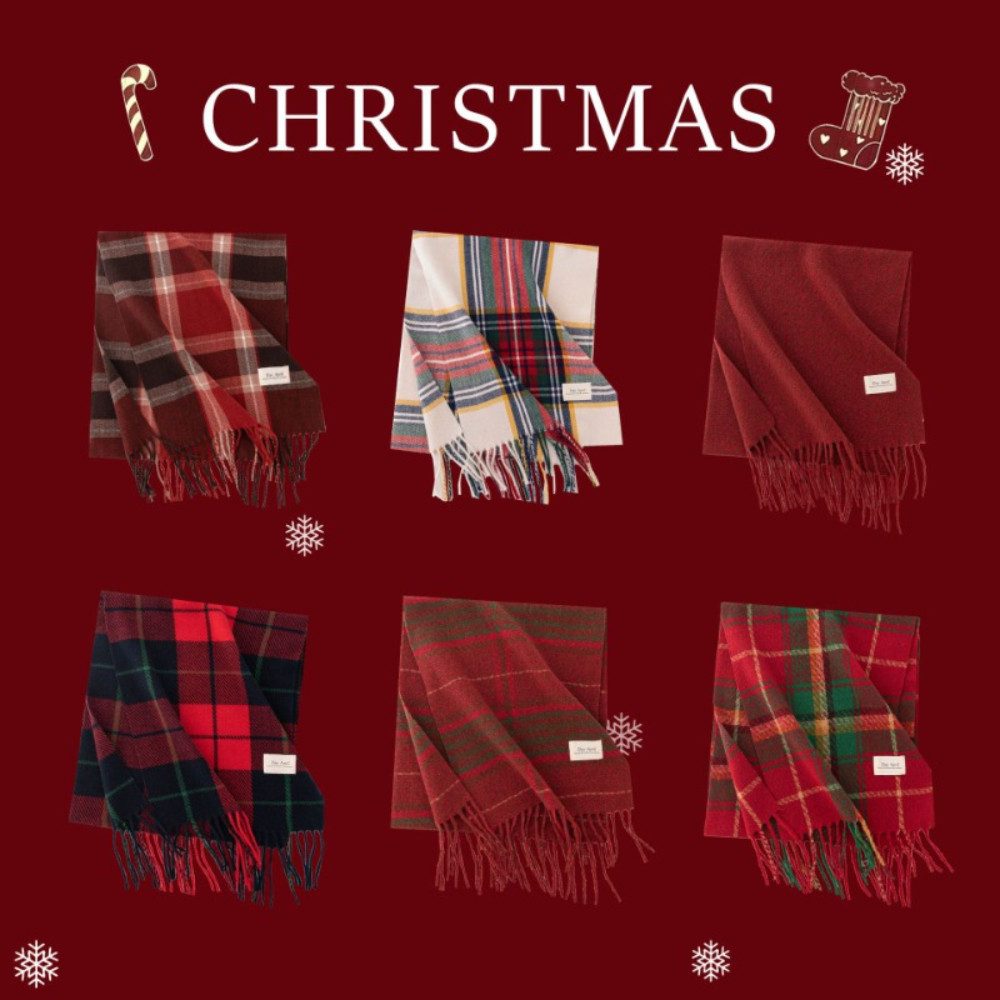 Blusmart Modeschal Herbst und Winter Weihnachten Plaid Schal, (Streifen, Pl günstig online kaufen