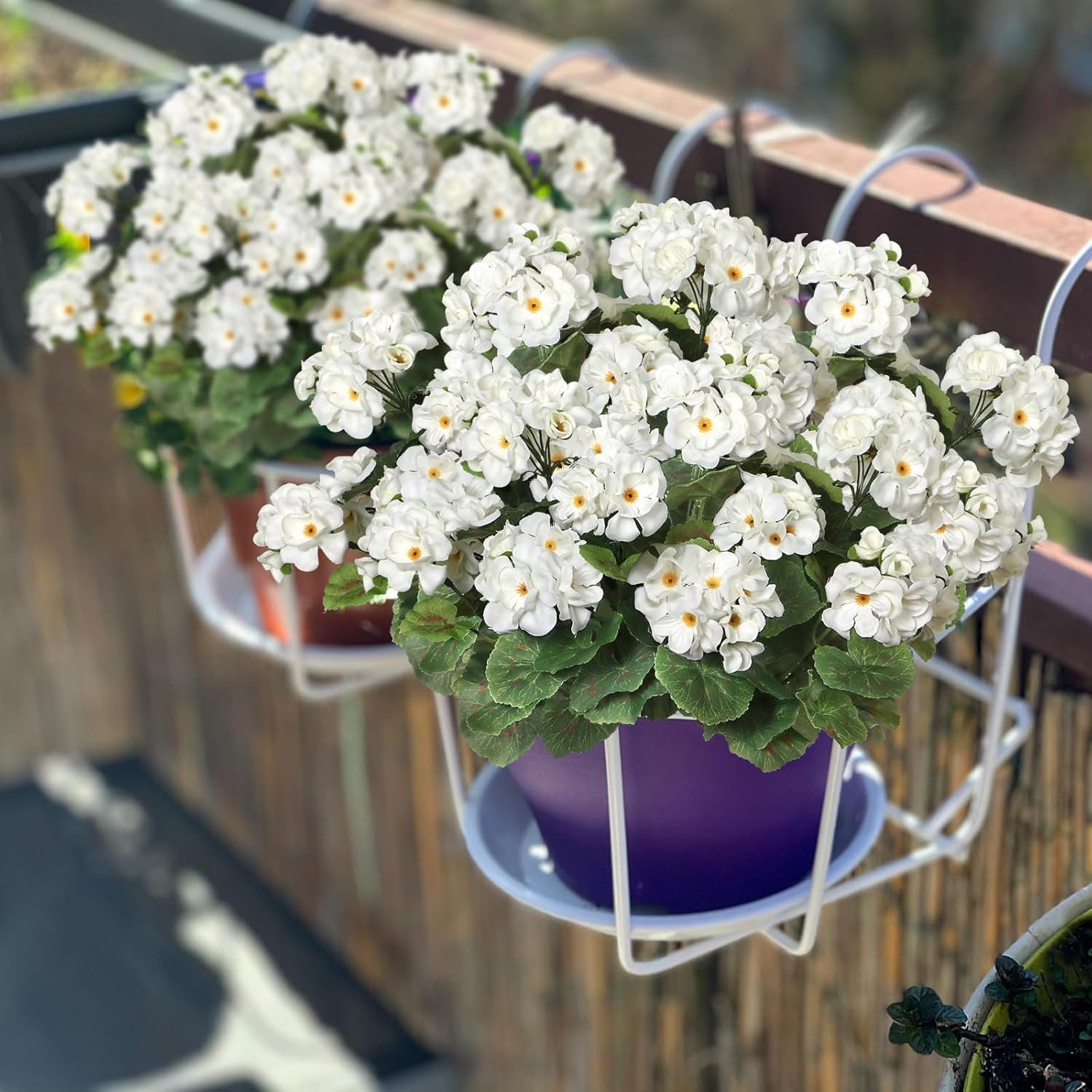 Kunstblumenstrauß 4 Bündel Künstliche Blumen Geranie Blumen Dekoration Faux, Agger