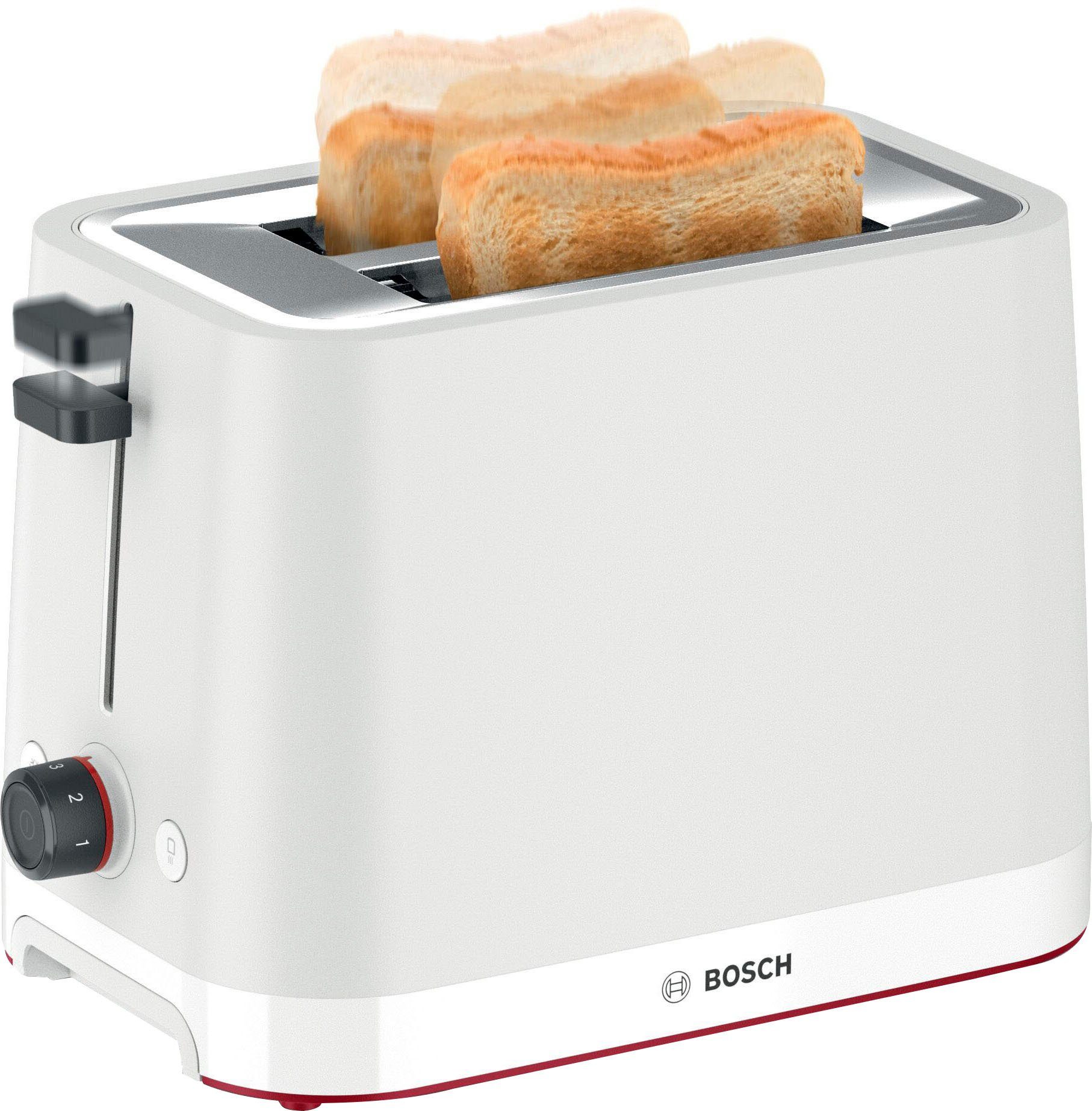 BOSCH Toaster MyMoment TAT3M121, 2 Schlitze, für 2 Scheiben, 950 W, entnehmbarer Brötchenaufsatz, Auftaufunktion, Brotzentrierung, AutoOff – Bild 4 von 5
