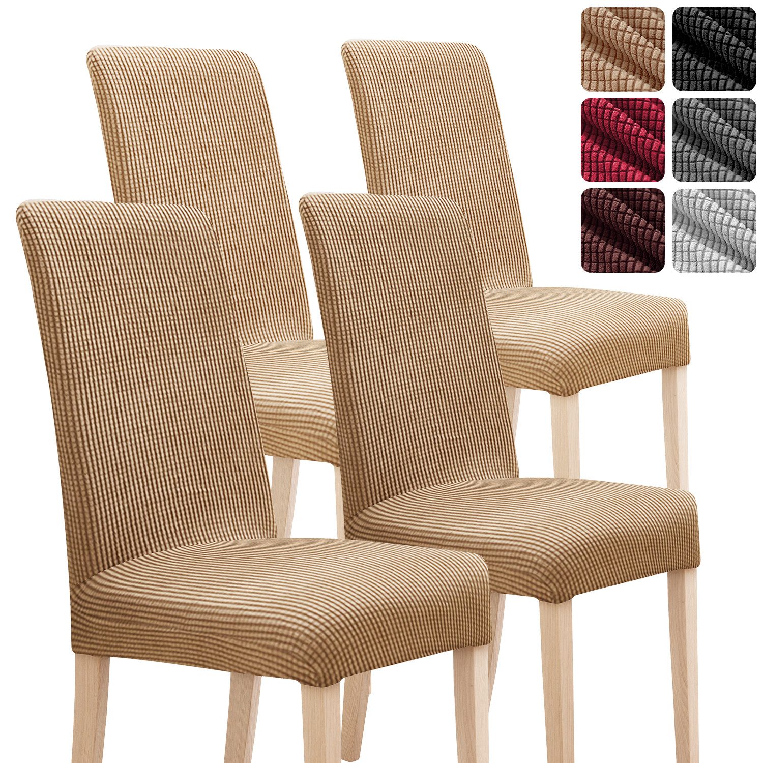 Simloveve Stuhlhusse Mikrofaser elastische Stretch Husse Bi-Elastic, 4/6er Set Universal für Stuhlbezug, Bankett, Hochzeit, Party