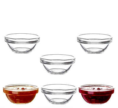 Luminarc Dipschale Glas Für Dip, Marmelade, Konfitüre Stapelbar Mini-Soßenschalen, Glas, (6-tlg)