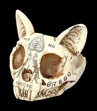 Figuren Shop GmbH Aschenbecher Aschenbecher Katzen Schädel im Ouija Design - Gothic Dekoration