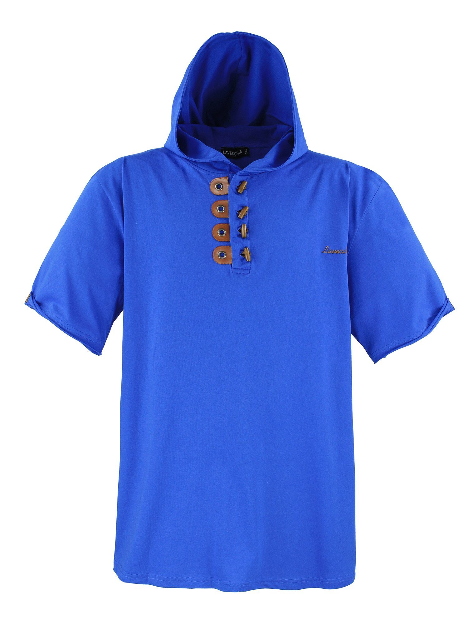 Lavecchia T-Shirt Übergrößen Herren Kapuzenshirt LV-609 Herrenshirt Kapuzen Shirt royalblau | T-Shirts