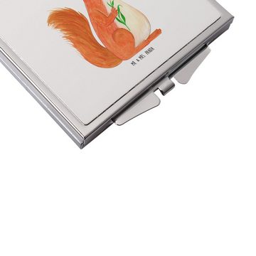 Mr. & Mrs. Panda Kosmetikspiegel Eichhörnchen Blume - Weiß - Geschenk, silber, Gute Laune, Tiermotive, (1-St), Passt in jede Tasche