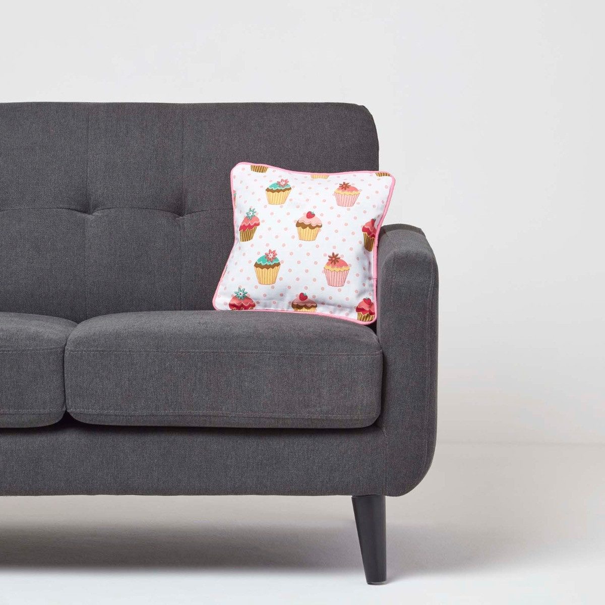 Homescapes Kissenhülle Kissenbezug aus Baumwolle mit Cupcakes, 30 x 30 cm günstig online kaufen