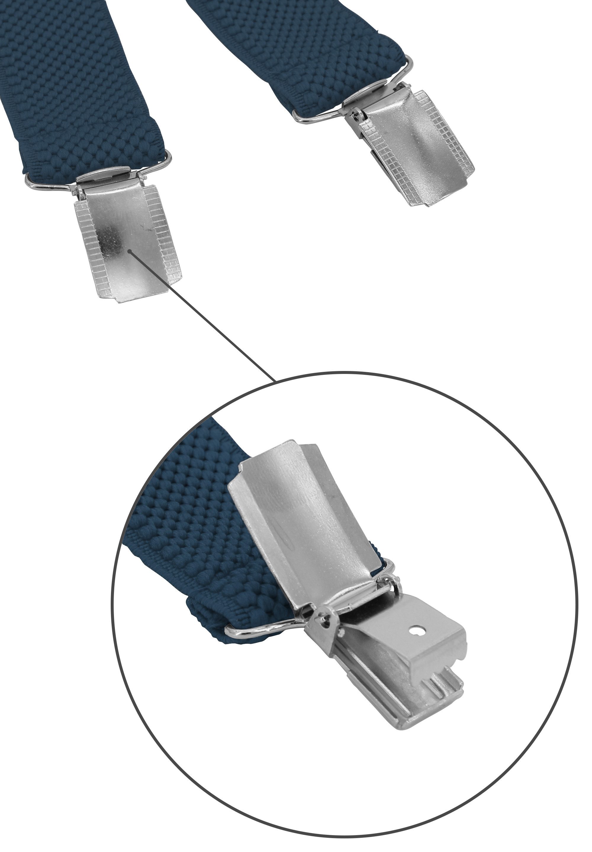Fabio Farini Hosenträger Schmales Y-Design mit 2,5cm Breite verstellbar mit extra starken Clipverschluss, Blau – Bild 3 von 5