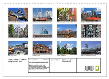 CALVENDO Wandkalender Ansichten von Bremen und Bremerhaven (Premium, hochwertiger DIN A2 Wandkalender 2023, Kunstdruck in Hochglanz)