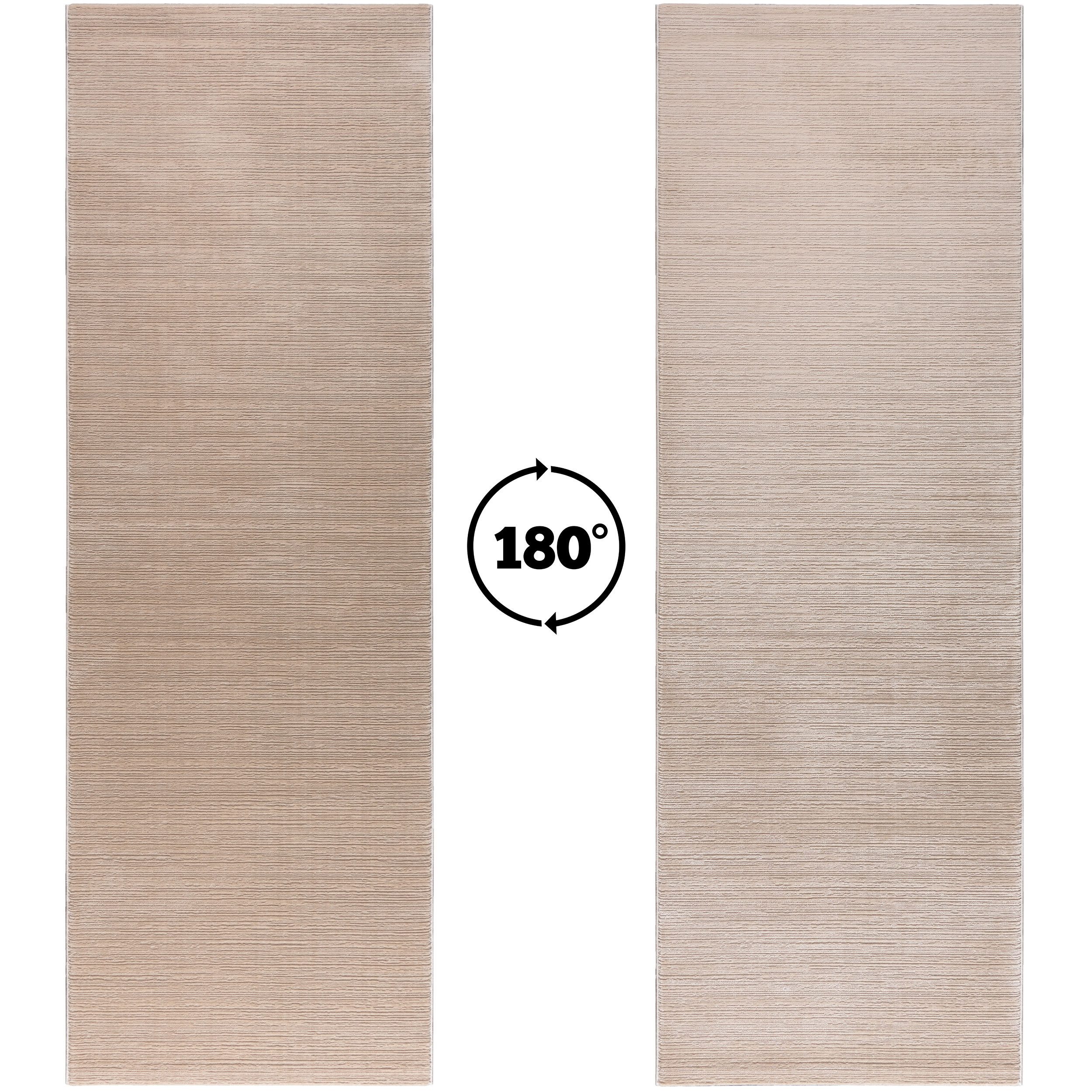 Sehrazat Teppich LIMA, auch als Läufer, rechteckig, Höhe: 10 mm, Kurzflor, Linienstruktur, leichter Glanz, Wohnzimmer