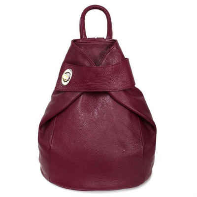 ITALYSHOP24 Rucksack Made in Italy Damen Leder Rucksack Schultertasche, als Umhängetasche & Handtasche tragbar, XXL Shopper