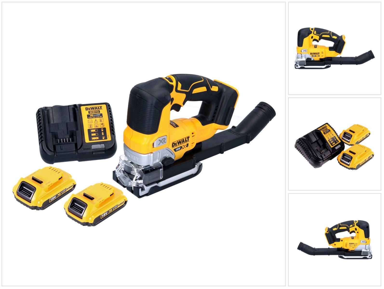 DeWalt Akku-Reciprosäge DCS 334 D2 Akku Pendelhub Stichsäge 18 V Brushless + 2x Akku 2,0 Ah