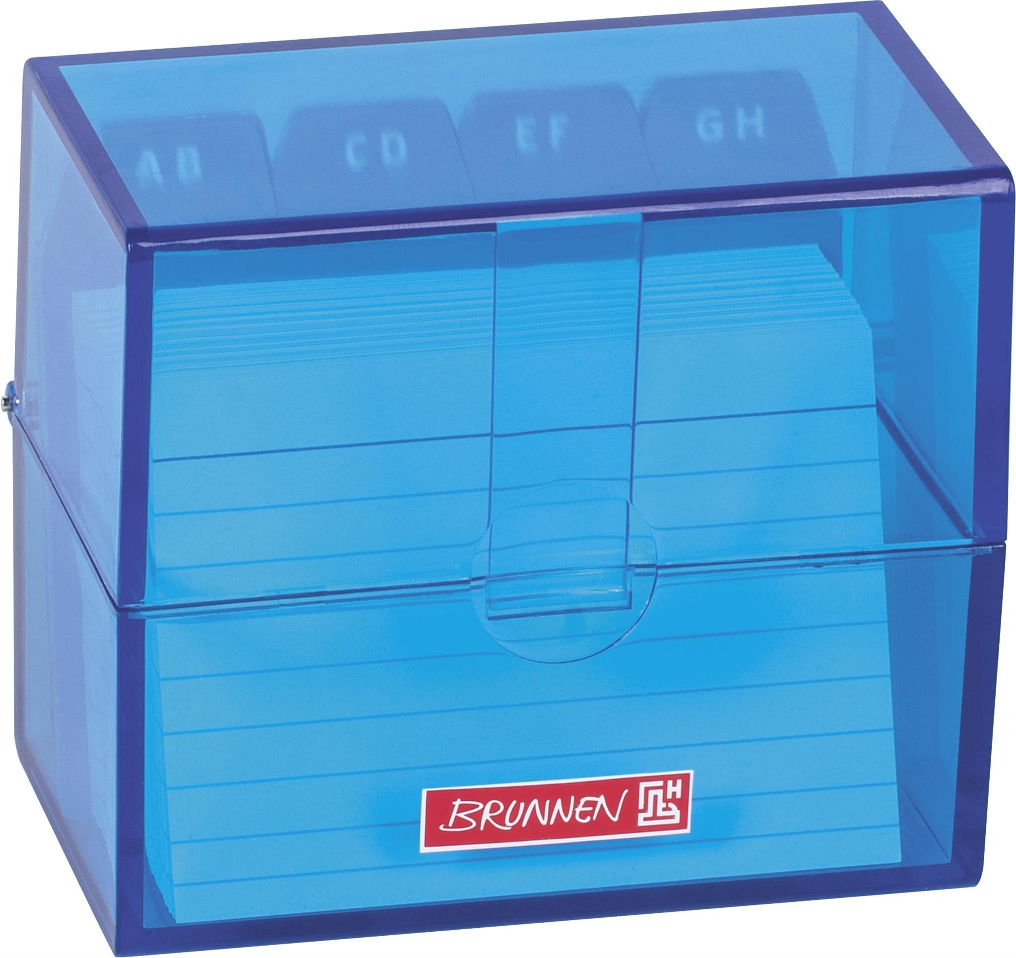 BRUNNEN Karteikasten BRUNNEN KarteiboxA8 gefüllt azur