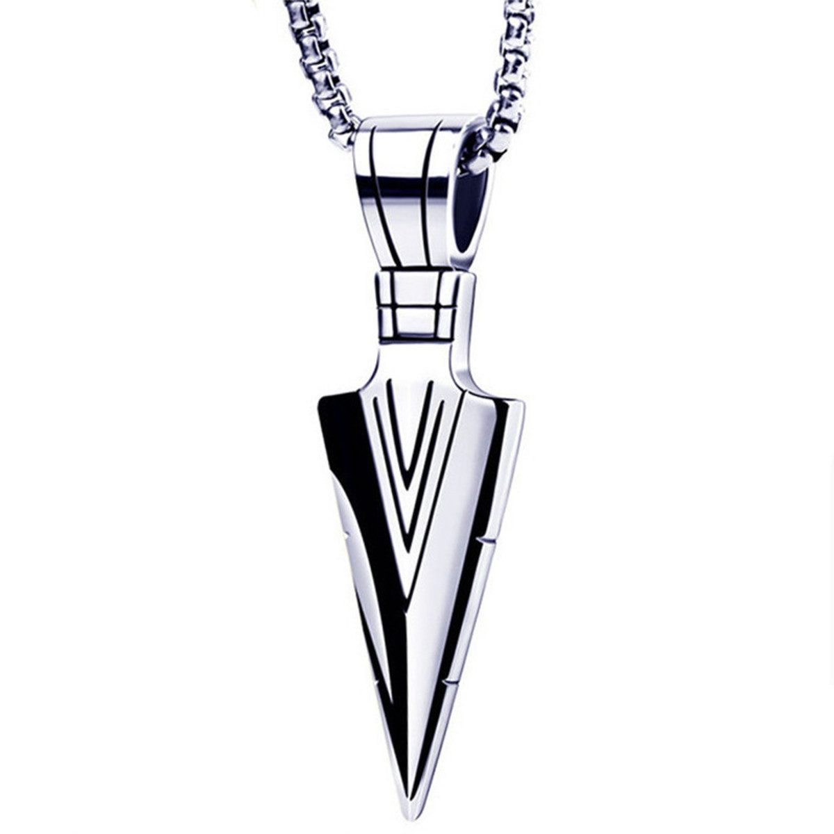 KARMA Kette mit Anhänger Herrenkette silber Pfeilspitze Anhänger Metall Män günstig online kaufen
