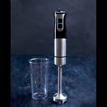 GASTRONOMA Stabmixer 18210001, 1000,00 W, 2-Stufen, Edelstahlklinge, inkl. Zerkleinerer, Becher und Schneebesen.