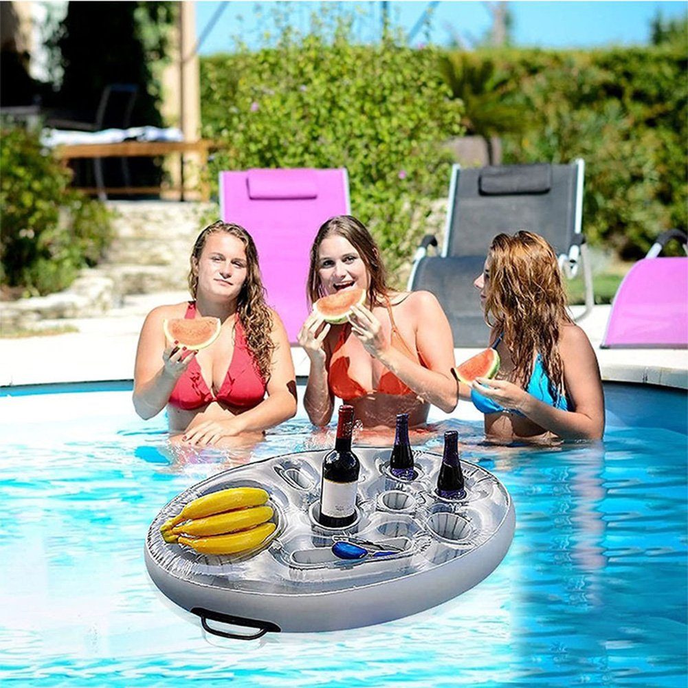 CFYDW Aufblasbares Partyzubehör Poolbar aufblasbar,Aufblasbarer  Getränkehalter Schwimmender, 2in1-Getränke und Snackhalter Coasters Für  Pool Party