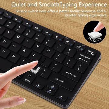KeautFair Komfortables Design,Lange Akkulaufzeit bieten optimale Flexibilität Tastatur- und Maus-Set, Erleben Sie Effizienz ohne Verzögerungen dank der 2,4-GHz-Technologie