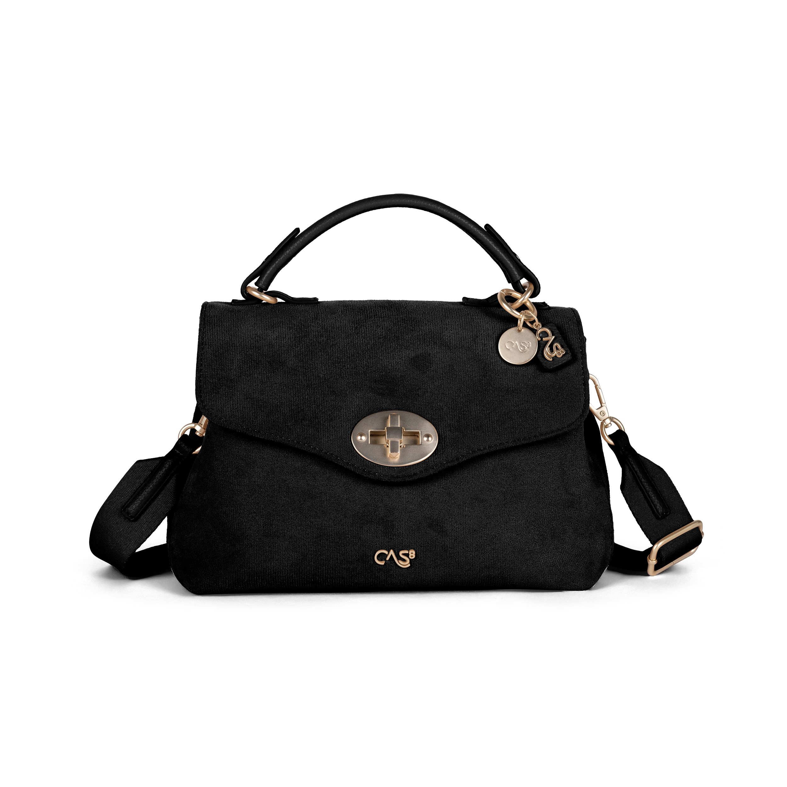 Cas8 Henkeltasche Rike 35200 A aus veganem Suede mit funktionaler Innenaufteilung