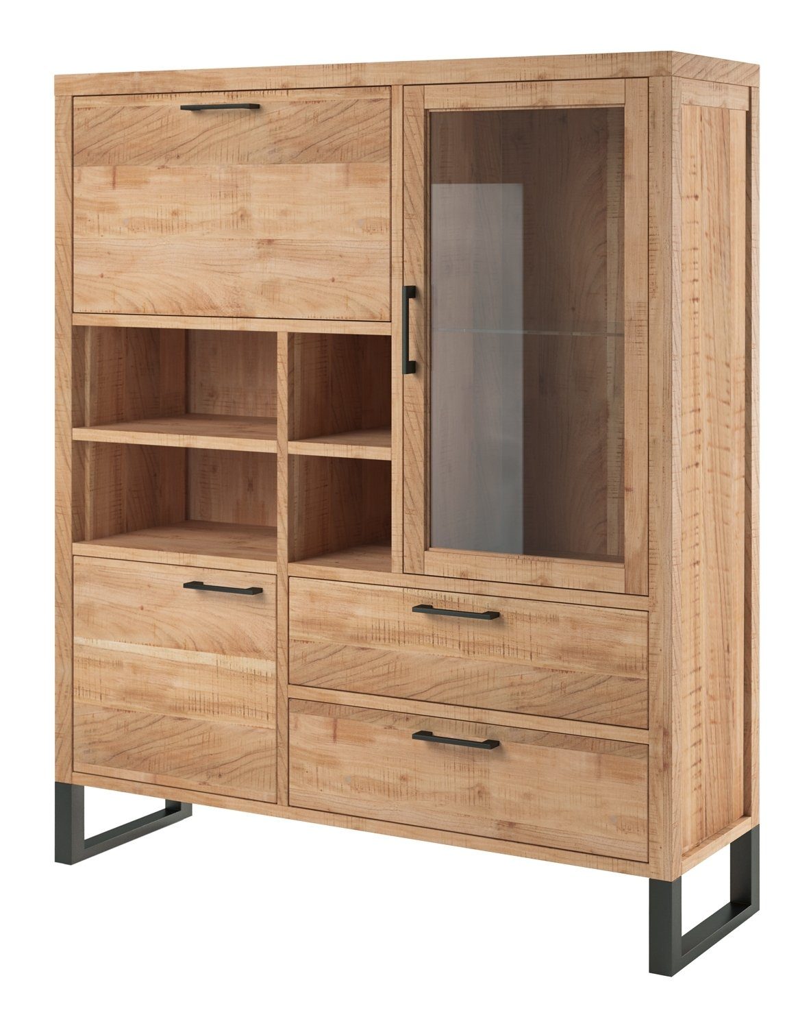 Kommode Highboard, BASIA, Braun, B 124 cm, T 38 cm