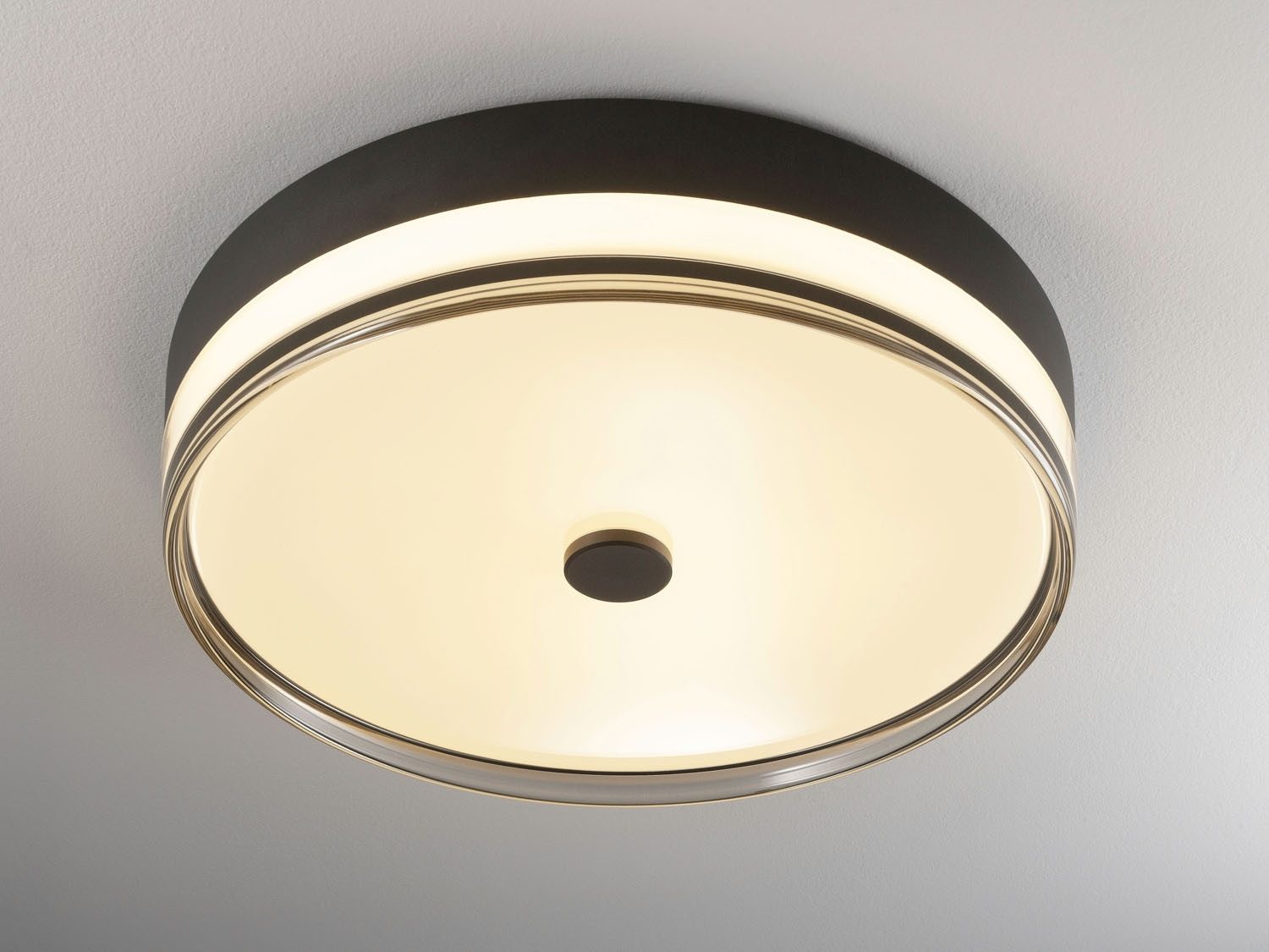 casa NOVA LED Deckenleuchte SORANO, Ø 50 cm, 1-flammig, Chromfarben, Schwar günstig online kaufen