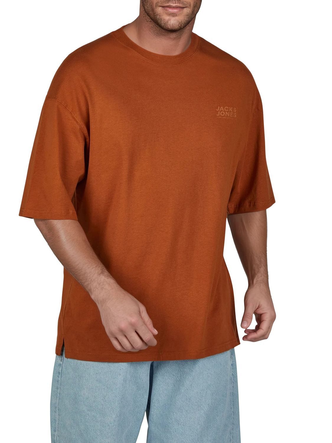 Jack & Jones T-Shirt Herren Basicshirt JJECHARGE 3er Set Pack Oversize Fit (Vorteilspack, 3-tlg) Kurzarm Tee Shirt mit Rundhalsausschnitt aus 100% Baumwolle – Bild 4 von 5