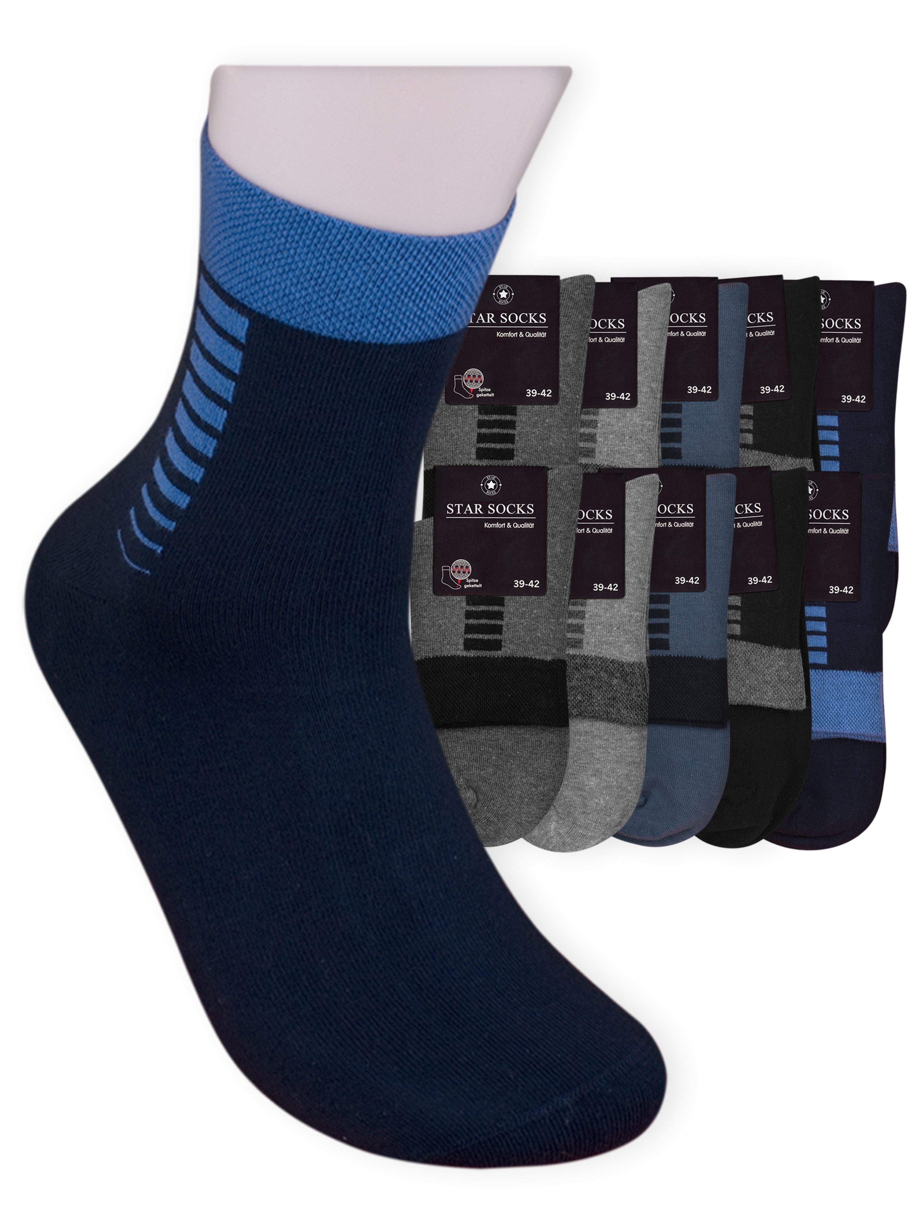 Die Sockenbude Kurzsocken JEANS (Bund, 10-Paar, grau blau) mit Komfortbund günstig online kaufen