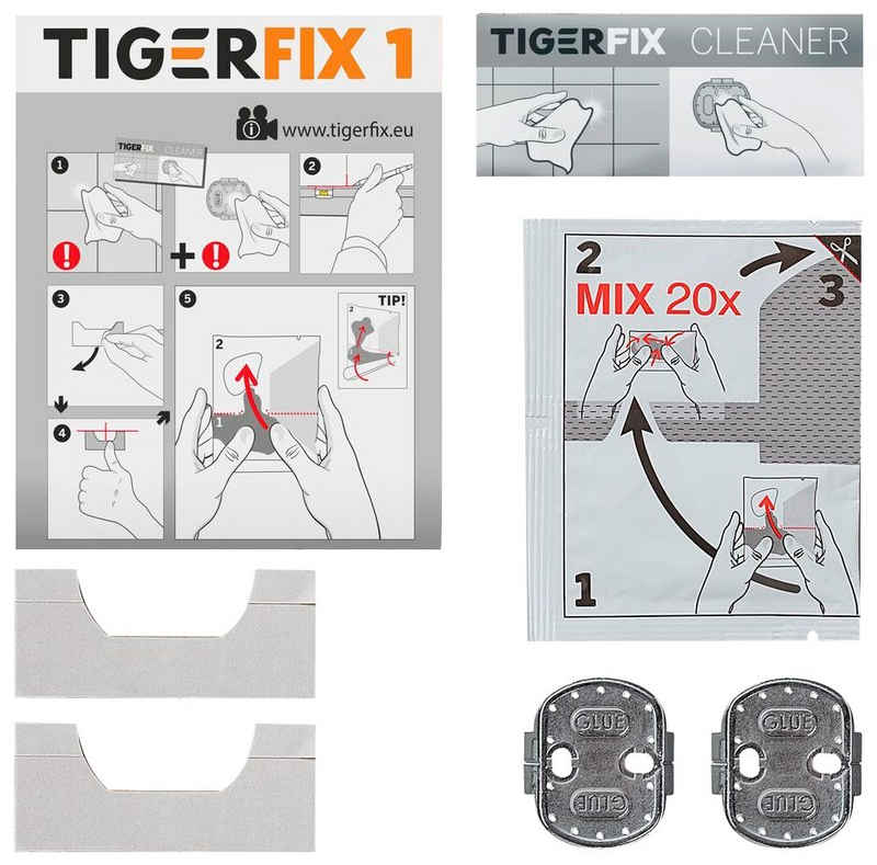 Tiger Wandhalter TigerFix Typ, (6-St), Klebe-System für Badezimmer-Accessoires