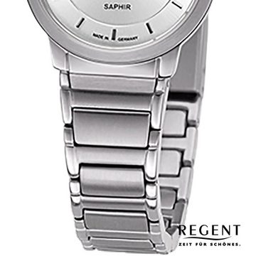 Regent Quarzuhr Regent Damen Armbanduhr Analoganzeige, (Analoguhr), Damen Armbanduhr rund, klein (ca. 26,5mm), Metallbandarmband