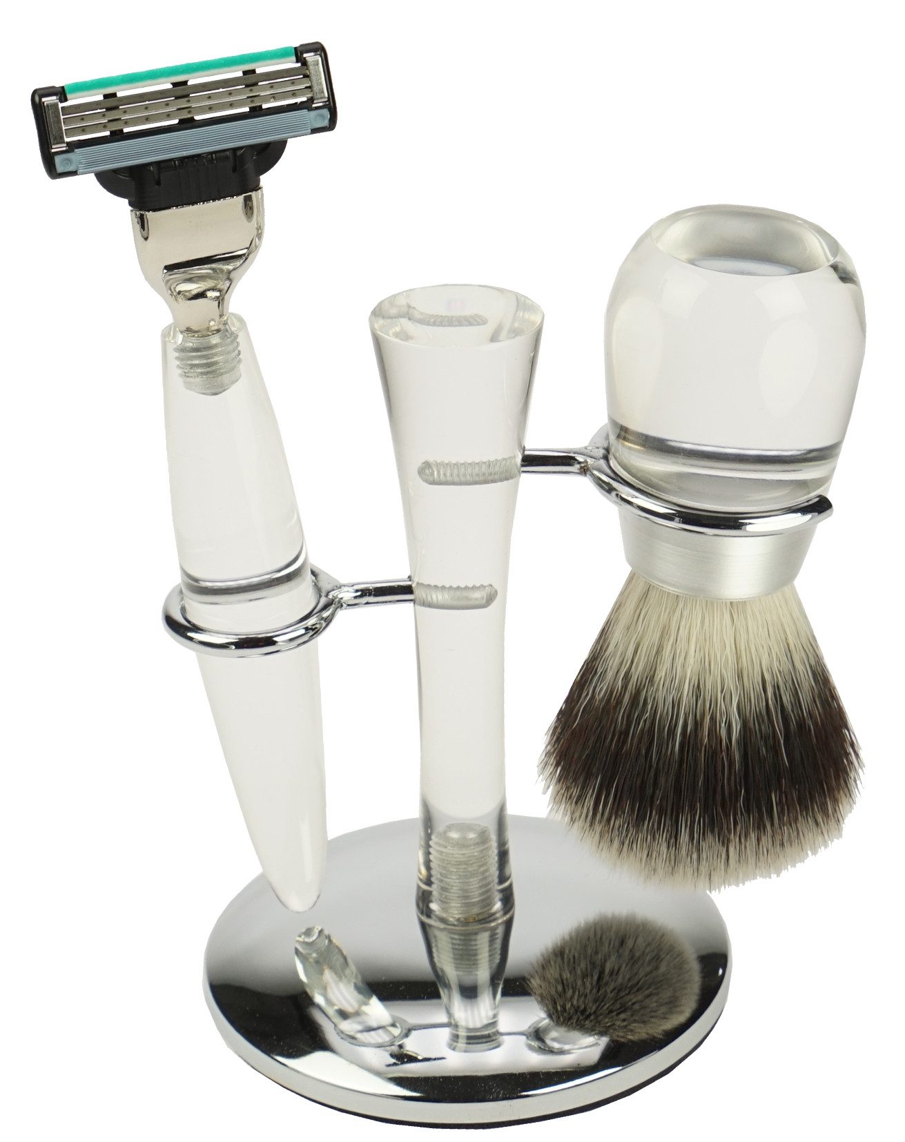 Fantasia Beauty Rasierset Rasier-Set Acryl, Rasierpinsel mit Synthetik-Haar, Rasierer, 1-tlg., Rasierständer, Rasierer, Rasierpinsel, Acryl