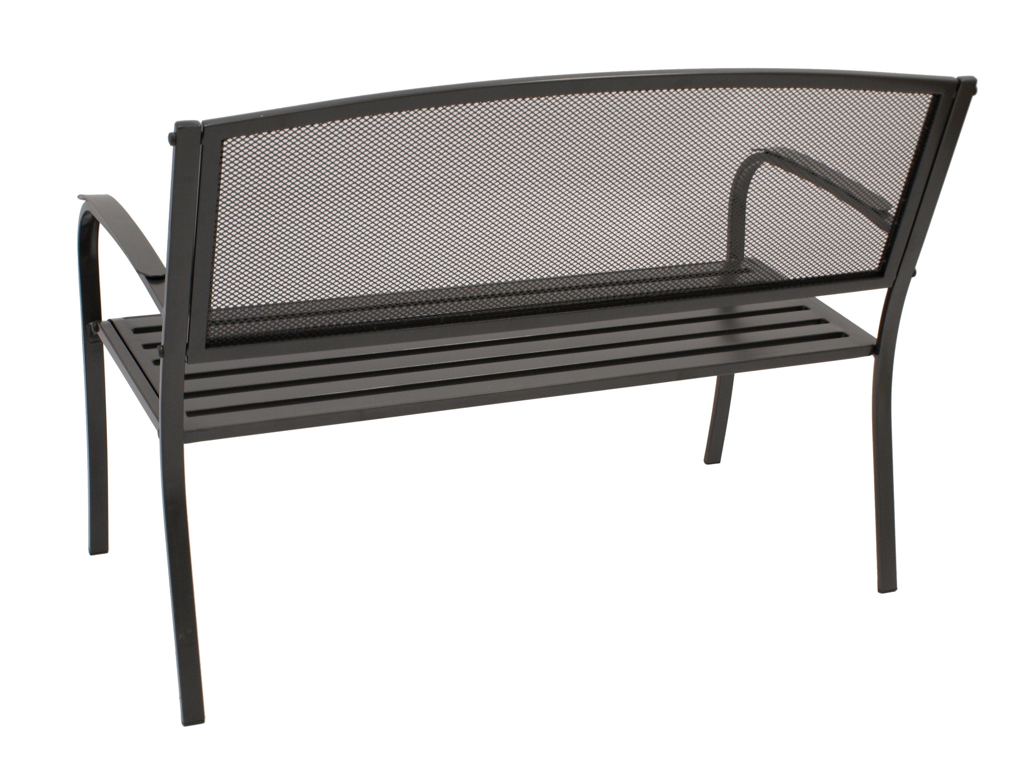 DEGAMO Gartenbank COMO (1-St), 2-sitzer, stabiles Stahlgestell, Streckmetall, anthrazit